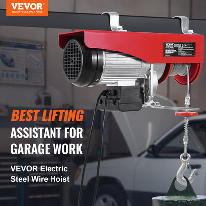 Electric hoist crane winch 2640 lbs with 14 ft wired remote control 230V