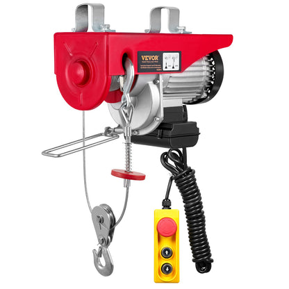 Elektrisches Hebezeug, 2200 lbs Hubkapazität, 1600 W 220 V elektrische Stahldrahtseilwinde mit 14 Fuß kabelgebundener Fernbedienung, 40 Fuß Einzelkabelhubhöhe und reinem Kupfermotor, für Garagenlagerfabrik
