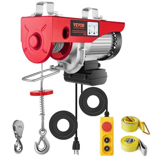 880lbs Electric Hoist with 14ft Wired Remote Control, 110V Electric Hoist Attic Lift 20-40 FT Lifting Height for Garage Attic Warehouse Factory