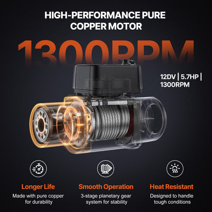 Electric Winch, 18,000 lb, 12V DC Truck Winch with Φ7/16 in x 85 ft Steel Cable Roller Fairlead Wireless & Wired Remote Control, IP55 Waterproof for Towing Off-Road SUV Jeep Truck Trailer Boat