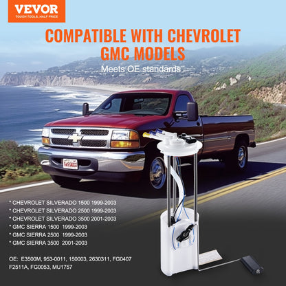 Electric Fuel Pump Module Assembly, Compatible with Chevrolet Silverado 1500 1999-2003, 2500 1999-2003, 3500 2001-2003, and GMC Sierra 1500 1999-2003, 2500 1999-2003, 3500 2001-2003