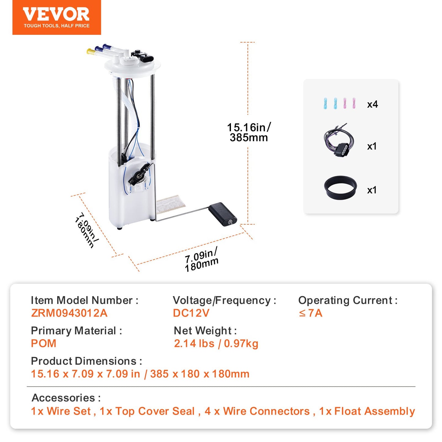 Electric Fuel Pump Module Assembly, Compatible with Chevrolet Silverado 1500 1999-2003, 2500 1999-2003, 3500 2001-2003, and GMC Sierra 1500 1999-2003, 2500 1999-2003, 3500 2001-2003
