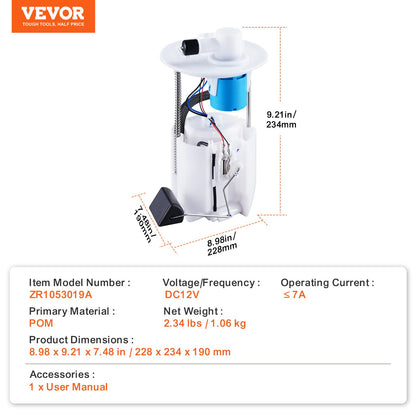 Electric Fuel Pump Module Assembly for Pontiac Vibe Toyota Corolla Matrix