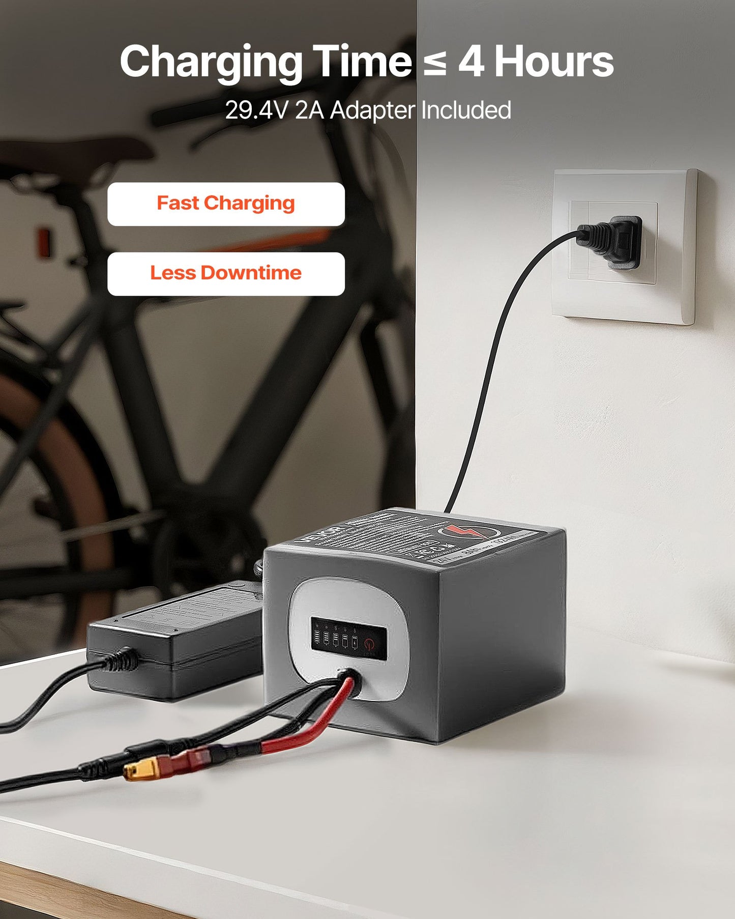 24V Electric Scooter Battery, 8Ah, Ebike Lithium Battery Pack with 30A BMS, Charger, T-Plug Expansion Cable, 500+ Cycles, Compatible with 1920W Motors, for Electric Bikes Bicycles, Scooters