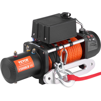 Electric Winch Truck 13,500 lb Synthetic Rope Waterproof Remote Control