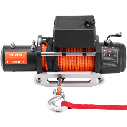 Electric Winch Truck 13,500 lb Synthetic Rope Waterproof Remote Control