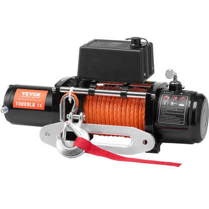 Electric Winch Truck 10,000 lb Synthetic Rope Waterproof Remote Control