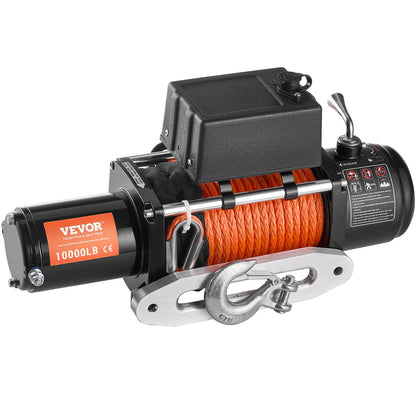 Electric Winch Truck 10,000 lb Synthetic Rope Waterproof Remote Control