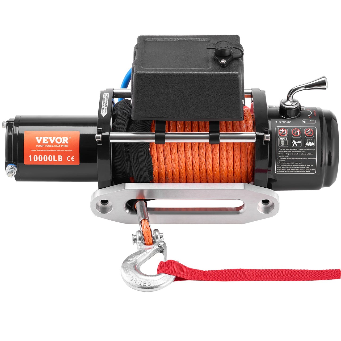 Electric Winch Truck 10,000 lb Synthetic Rope Waterproof Remote Control