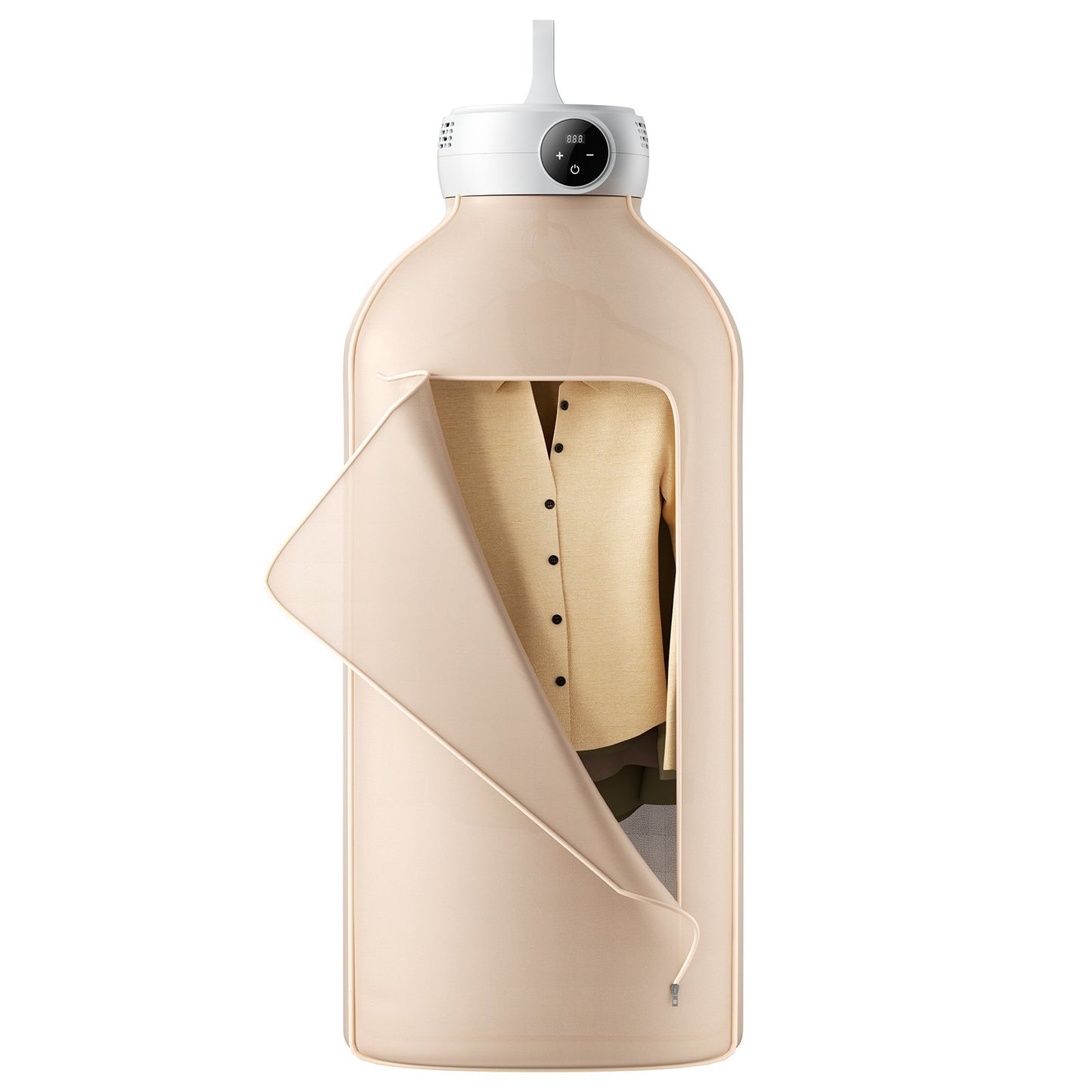 Portable Clothes Dryer, Clothes Dryer with Dryer Bag, PTC Heating & LED Display, Foldable Mini Dryer with 5-H Timer for Apartments, Dorms, RVs, or Hotels, 600W, Beige