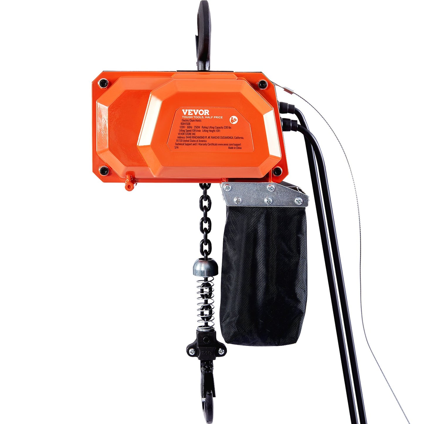 Electric Chain Hoist Single Phase Crane Hoist 330 lbs Load 10 Feet Lift