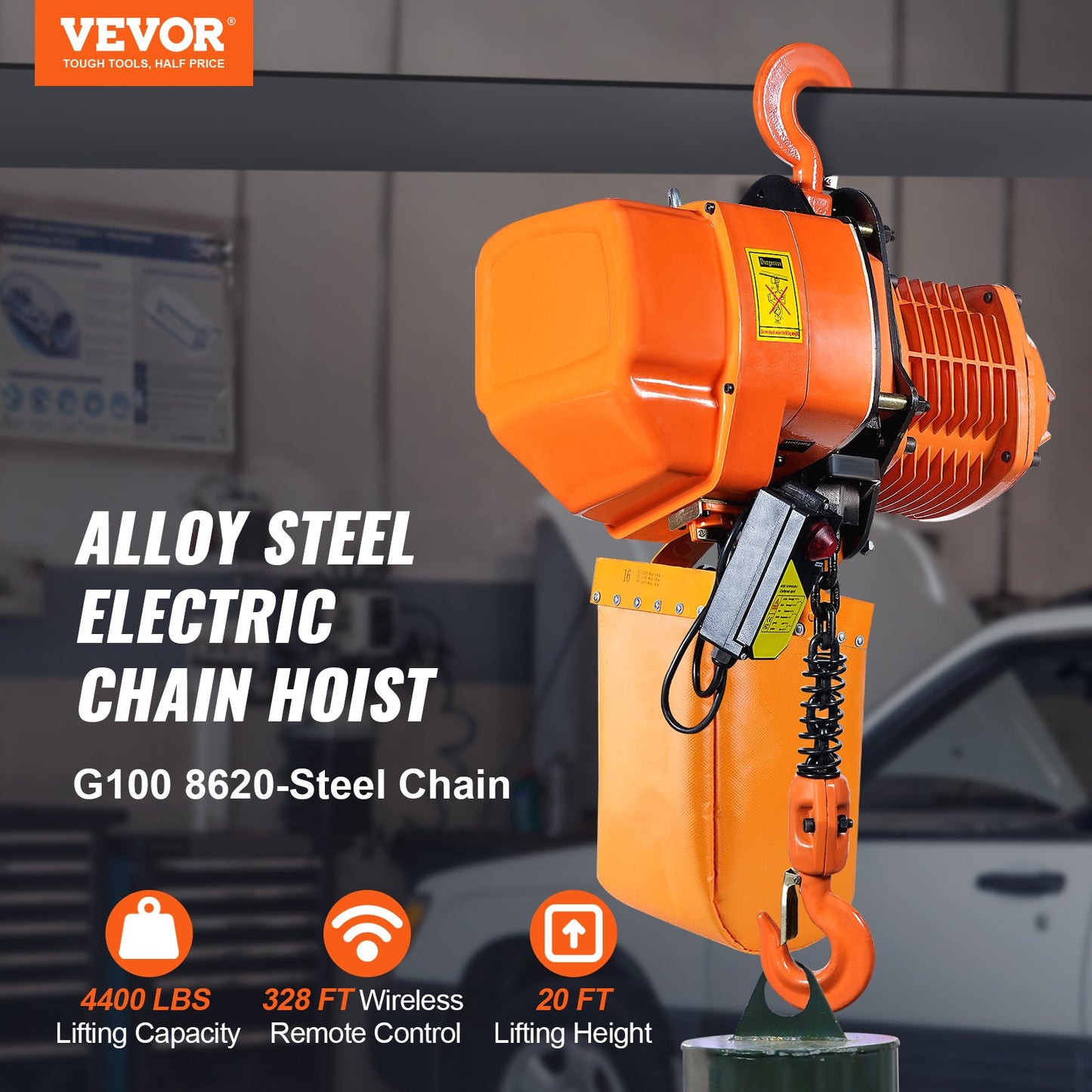 Electric chain hoist Three phase crane hoist 4400 lbs Load 20 feet lift
