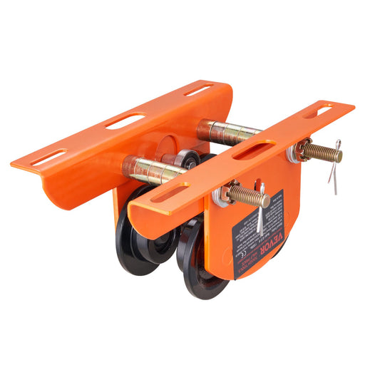 Electric Lift Trolley Manual, 1100 lbs/0.5 Ton Capacity for PA200 PA250 PA300 PA400 PA500, Dual Wheel Push Beam Trolley, 2.36"-4.72" Adjustable Flange Width for Straight Curved I-Beam