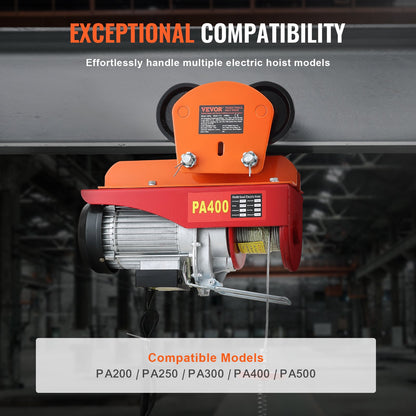 Manueller elektrischer Hebewagen, 2200 lbs/1 Tonne Kapazität für PA200 PA250 PA300 PA400 PA500, Schubbalkenwagen mit Doppelrad, 2,68"-4,33" einstellbare Balkenflanschbreite für gerade gebogene I-Träger