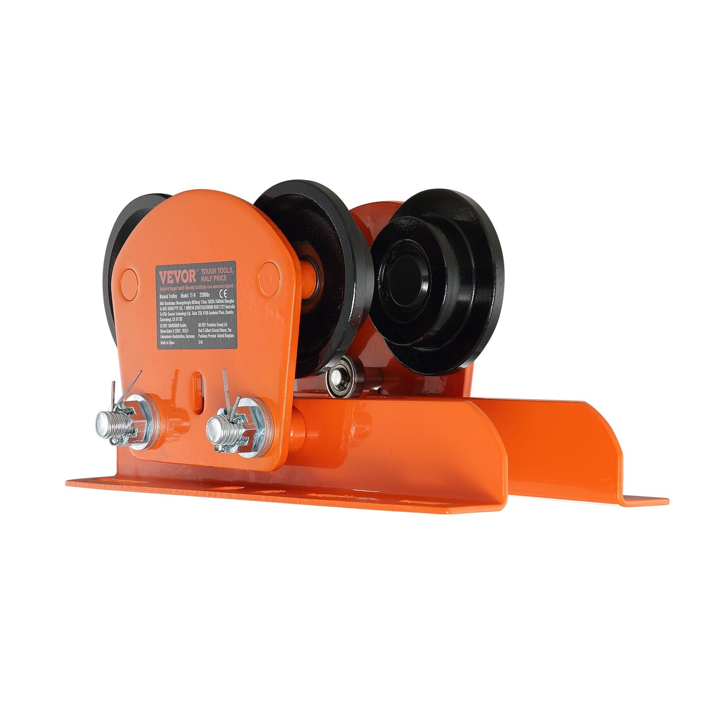 Manueller elektrischer Hebewagen, 2200 lbs/1 Tonne Kapazität für PA200 PA250 PA300 PA400 PA500, Schubbalkenwagen mit Doppelrad, 2,68"-4,33" einstellbare Balkenflanschbreite für gerade gebogene I-Träger