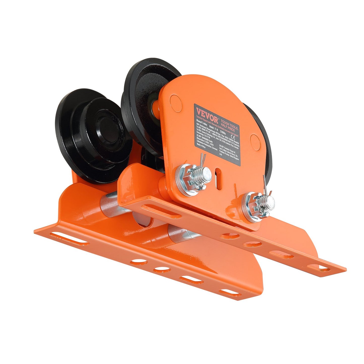 Manueller elektrischer Hebewagen, 2200 lbs/1 Tonne Kapazität für PA200 PA250 PA300 PA400 PA500, Schubbalkenwagen mit Doppelrad, 2,68"-4,33" einstellbare Balkenflanschbreite für gerade gebogene I-Träger