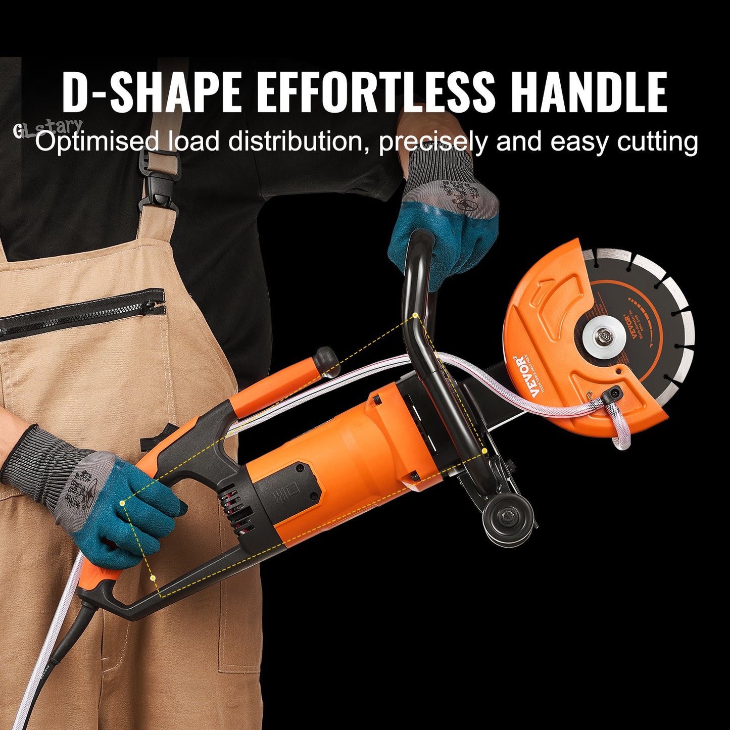 7'' elektrisk betongsåg våt/torrsågskärare med vattenpump och blad