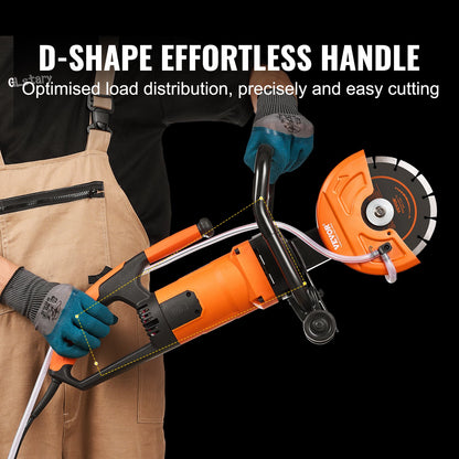 7'' elektrisk betongsåg våt/torrsågskärare med vattenpump och blad