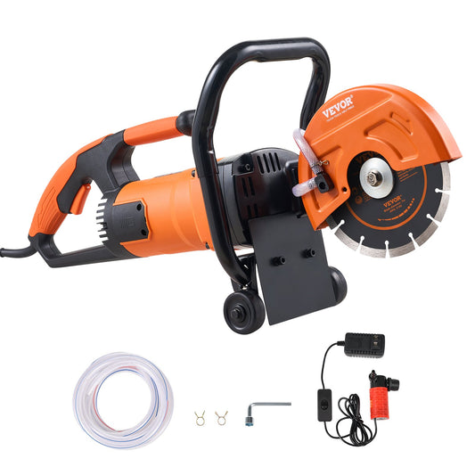 7'' Electric Concrete Saw Wet/Dry Saw Cutter with Water Pump and Blade