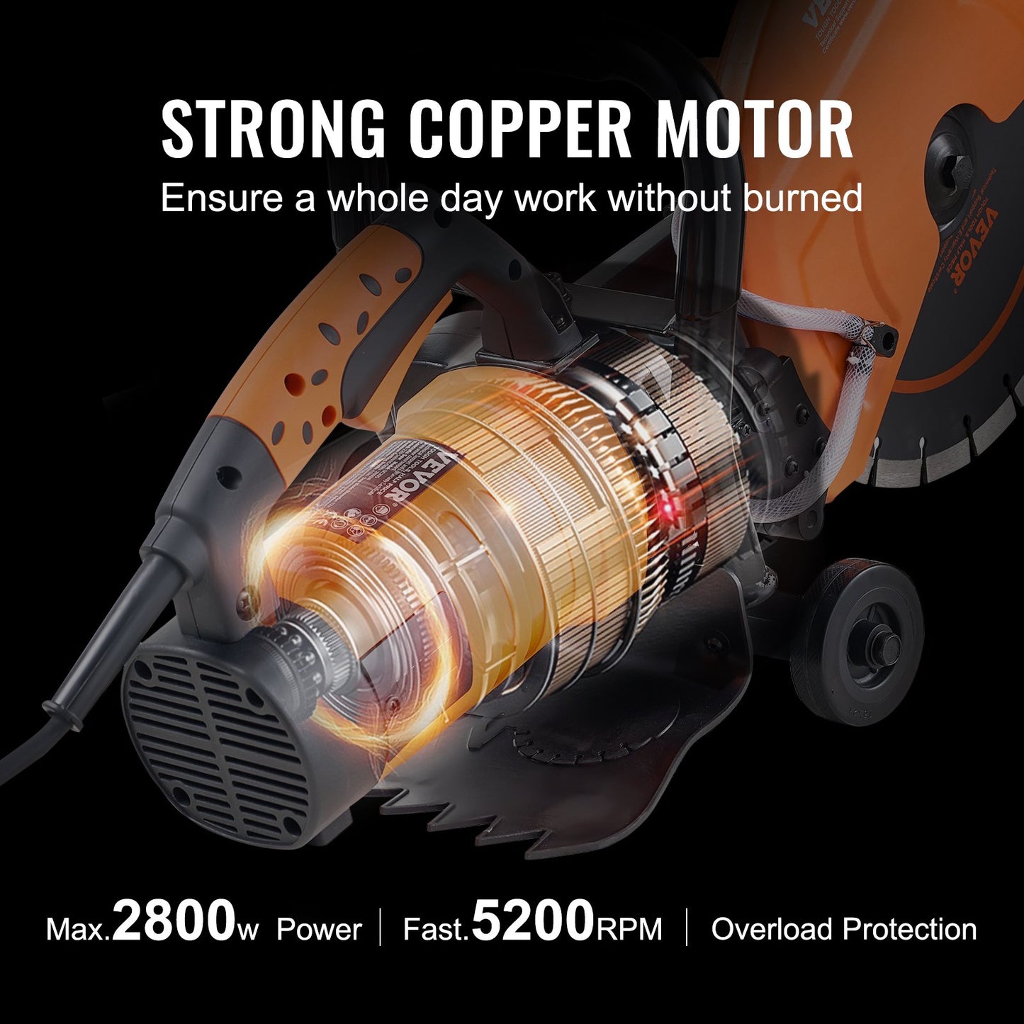 Electric Concrete Saw, 12 in, 1800 W Motor Circular Saw Cutter with Max. 4.5 in Adjustable Cutting Depth, Wet Disk Saw Cutter Includes Water Line, Pump and Blade, for Stone, Brick