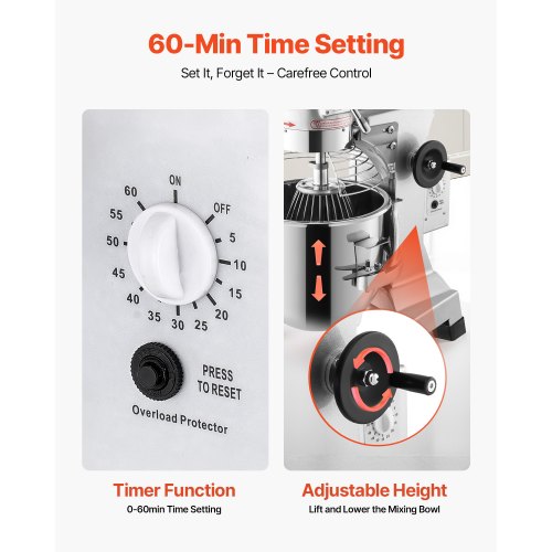 Elektrischer Küchenmixer, 30 l, Küchenmaschine, 1100 W, elektrischer Teigmixer, 220 V, verstellbar, gewerblicher Mixer, Mahlwerk, gewerblicher Standmixer für gewerbliche Küchen | EU