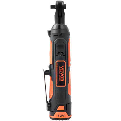 3/8" Cordless Electric Ratchet Wrench Set, 12V 33 Ft-lbs Power Ratchet Tool Kit, 45-Min Fast Charge, 2-Pack 2.0Ah Battery, Built-in LED Light, Variable Speed Trigger, 10 Sockets