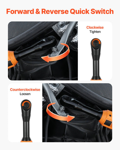 Cordless Ratchet Wrench, 3/8 inch Drive, 230 RPM, up to 66 ft-lbs of Torque, Battery Powered Electric Ratchet Wrench Set with Two 2.0Ah Batteries, Charger, Sockets, Adaptors and Cloth Bag