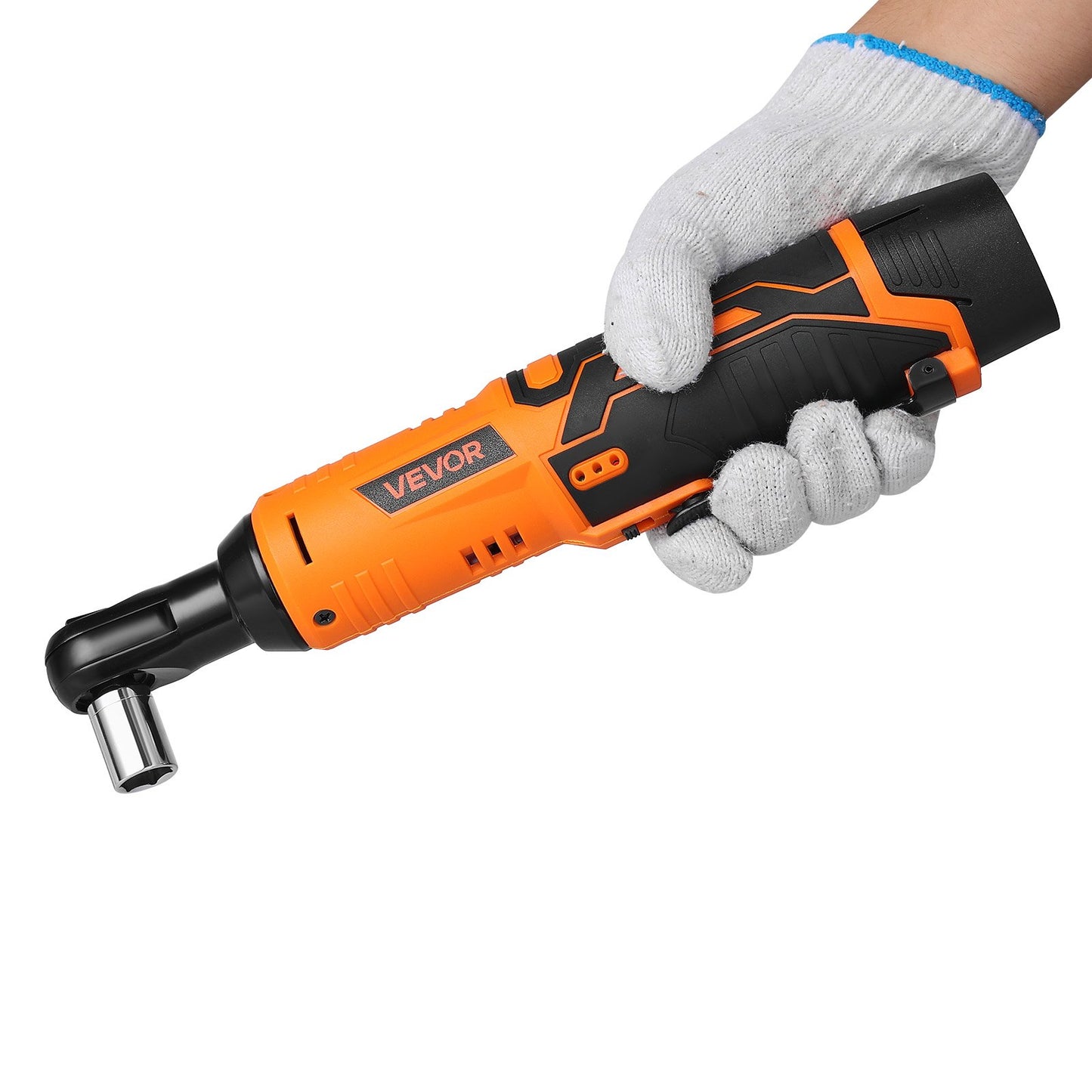 Cordless Ratchet Wrench, 3/8 inch Drive, 240 RPM, up to 33 ft-lbs of Torque, Battery Powered Electric Ratchet Wrench Set with Two 2.0Ah Batteries, Charger, Sockets, Adaptor and Extension Bar