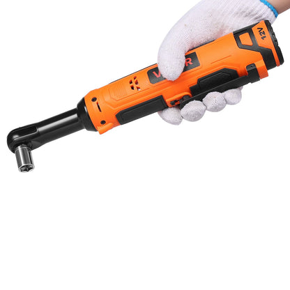 Cordless Ratchet Wrench, 3/8 inch Drive, 230 RPM, up to 33 ft-lbs of Torque, Battery Powered Electric Ratchet Wrench Set with Two 2.0Ah Batteries, Charger, Sockets, Adaptor and Carrying Case