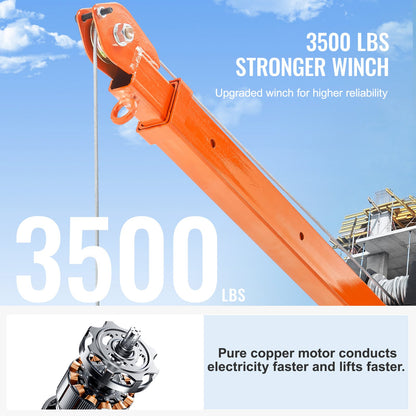 Electric pickup crane lifting crane 1100 lbs 360° swivel lift lift