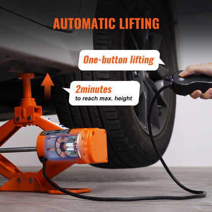 Electric Car Jack, 3 Tons /6600 lbs Scissor Jack with Electric Impact Wrench, 12V Car Jack with Double Saddles with Remote Control, Portable Car Jack Lifting for Sedan, SUV, Truck Tire Change