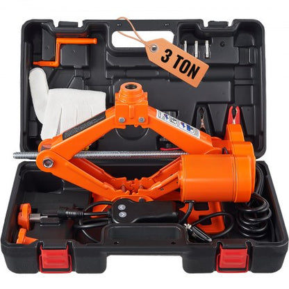 Electric Car Jack, 3 Tons /6600 lbs Scissor Jack, 12V Electric Automatic Jack with Double Saddles and Remote Control, Portable Car Jack for Sedan, SUV, Truck Tire Change