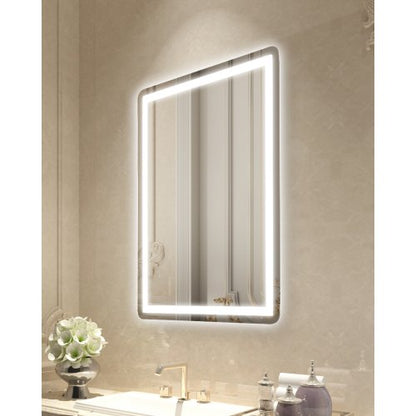 LED Bathroom Mirror, 24" x 32" LED Bathroom Vanity Mirror with Frontlit and Backlit, Anti-Fog Memory Mirror with Lights, Stepless 3 Colors Temperature Dimmable Bathroom Mirror, Wall Mounted