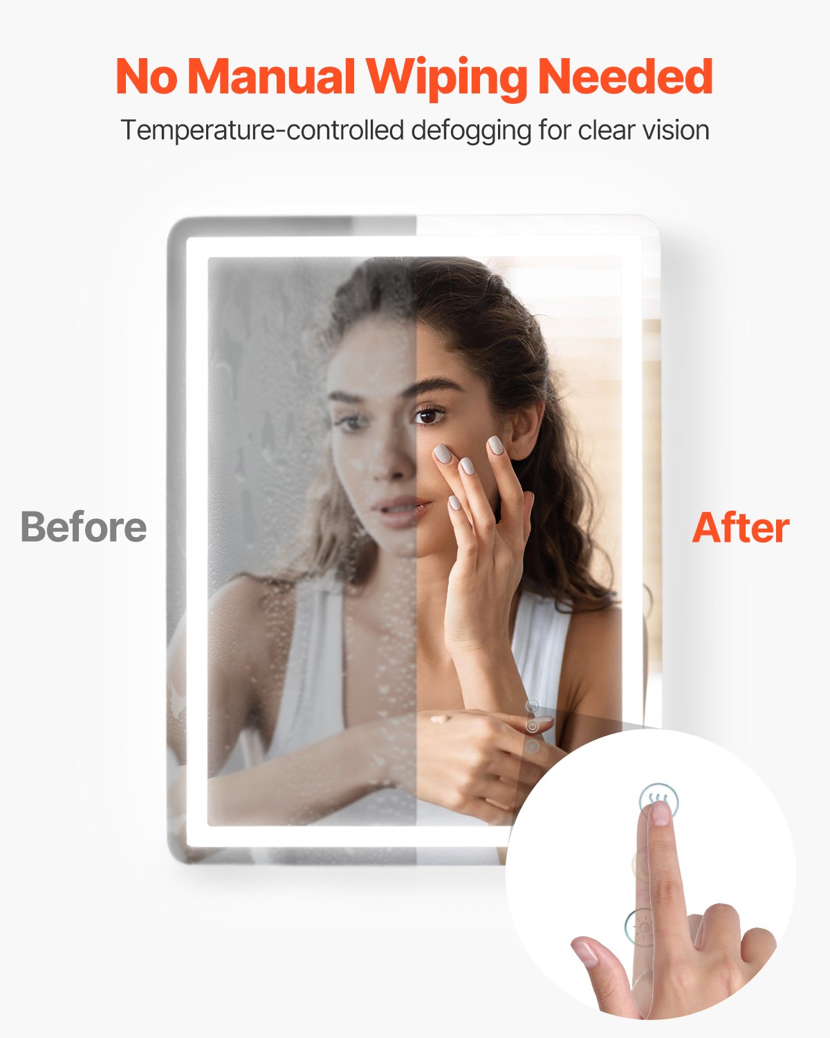 LED Bathroom Mirror, 24" x 32" LED Bathroom Vanity Mirror with Frontlit and Backlit, Anti-Fog Memory Mirror with Lights, Stepless 3 Colors Temperature Dimmable Bathroom Mirror, Wall Mounted