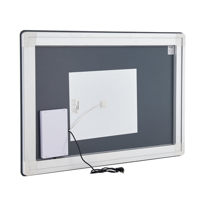 LED Bathroom Mirror, 32" x 48" LED Bathroom Vanity Mirror with Frontlit and Backlit, Anti-Fog Memory Mirror with Lights, Stepless 3 Colors Temperature Dimmable Bathroom Mirror, Wall Mounted