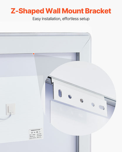 LED-Badezimmerspiegel, 3 Farben, beschlagfrei, Wandmontage, Schminkspiegel, 70 x 100 cm