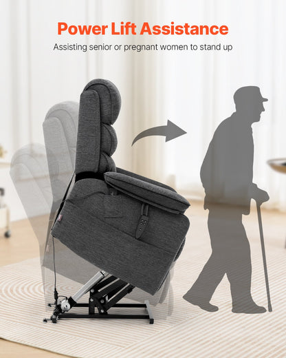 Power Lift Relaxsessel für Senioren Wärme und Massage Elektrischer Ruhesessel M