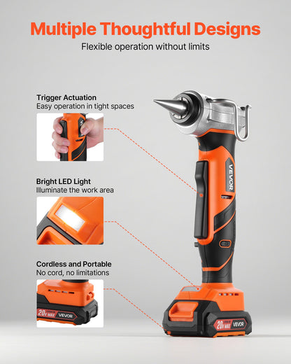 Cordless Tube Expander, 20V Max Electric Tubing Expansion Tool for 1/2", 3/4", 1" PEX-A Pipes, 22000RPM Pipe Expander with 3 Expanding Head, 2pcs 2AH Battery, Fast Charger & Carrying Case