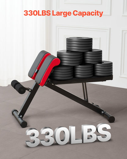 Multi-Functional Weight Bench for Full Body Workout, Roman Chair Hyperextension Bench, 330 lbs Adjustable & Foldable Equipment for Back Arm Core Ab Workout, Sit Up Exercise Machine for Home Gym