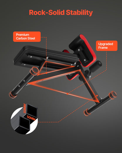 Multi-Functional Weight Bench for Full Body Workout, Roman Chair Hyperextension Bench, 330 lbs Adjustable & Foldable Equipment for Back Arm Core Ab Workout, Sit Up Exercise Machine for Home Gym