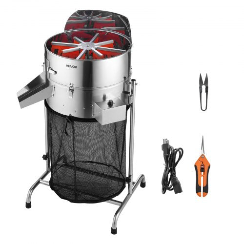 Electric Bud Leaf Trimmer, 18 in Tiltable Bud Trimmer with Sharp Stainless Steel Blades, Adjustable Speed, Hydroponic Cutting Machine with Collection Bag Hand Pruner & Scissors, for Leaves Buds