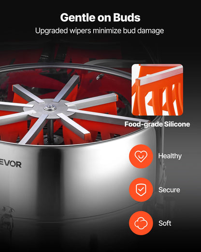 Electric Bud Leaf Trimmer, 18 in Tiltable Bud Trimmer with Sharp Stainless Steel Blades, Adjustable Speed, Hydroponic Cutting Machine with Collection Bag Hand Pruner & Scissors, for Leaves Buds