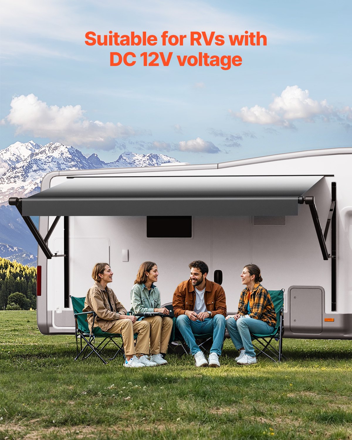 10' RV-Ersatzmarkise, elektrische Anhängermarkise für die meisten DC12V-Wohnmobile