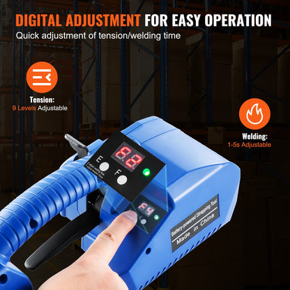 Automatic electric strapping machine for PP/PET 0.35"-0.63" strap