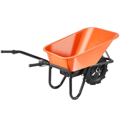 Electric Wheelbarrow Cart One Wheel 5 Cu Ft Powered Dump Cart 330 lbs