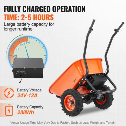 electric wheelbarrow cart One Wheel 7 Cu Ft Powered Dump Cart 573 lbs | EU