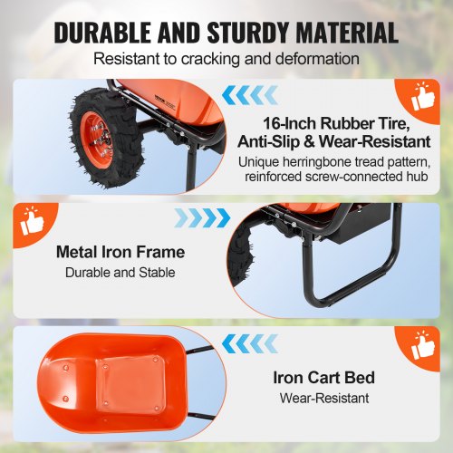 electric wheelbarrow cart One Wheel 7 Cu Ft Powered Dump Cart 573 lbs | EU