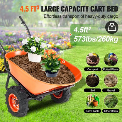 electric wheelbarrow cart One Wheel 7 Cu Ft Powered Dump Cart 573 lbs | EU