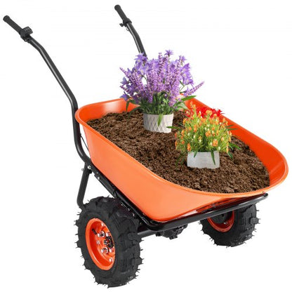 electric wheelbarrow cart One Wheel 7 Cu Ft Powered Dump Cart 573 lbs | EU