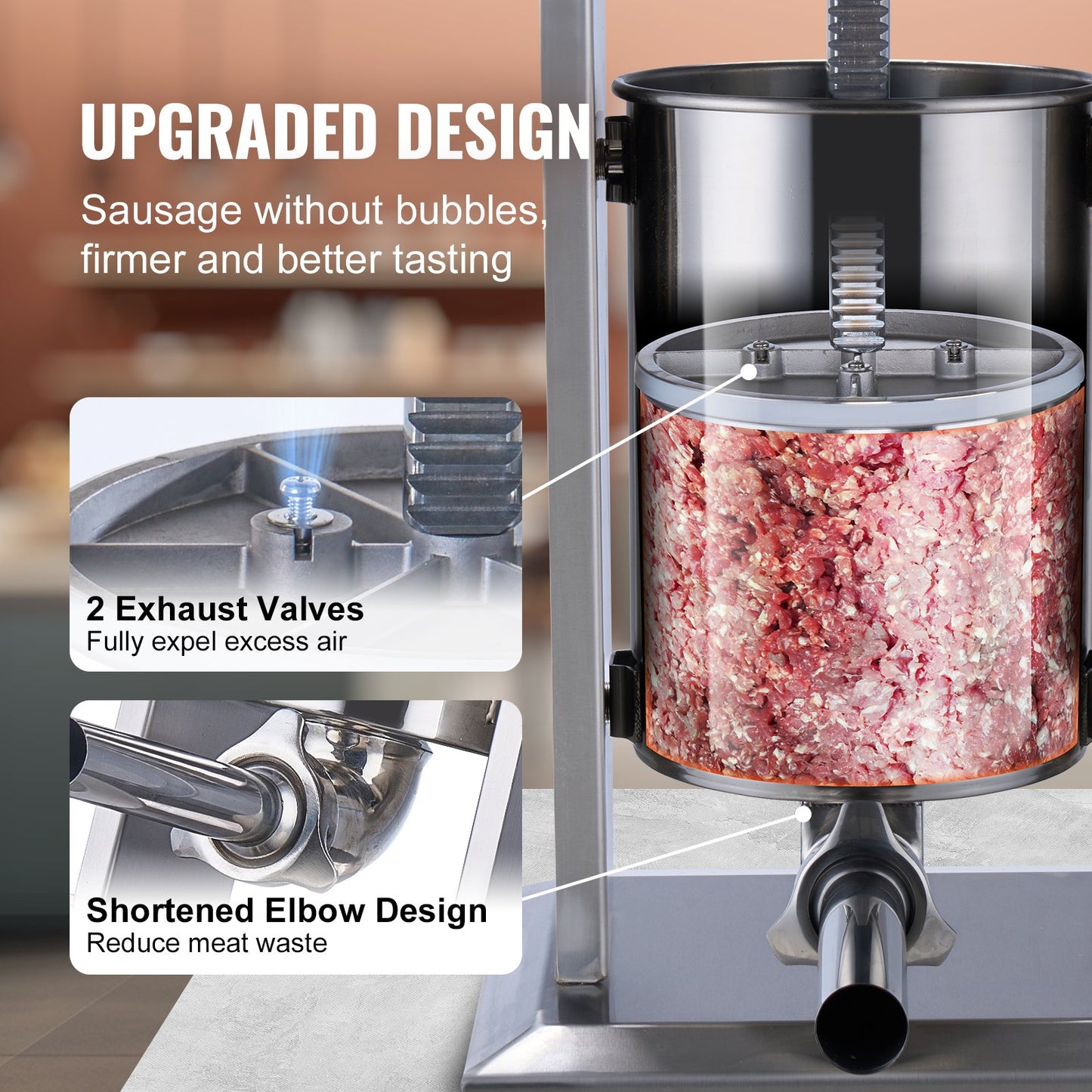 Electric Sausage Stuffer 12 L Vertical Meat Filler 304 Stainless Steel